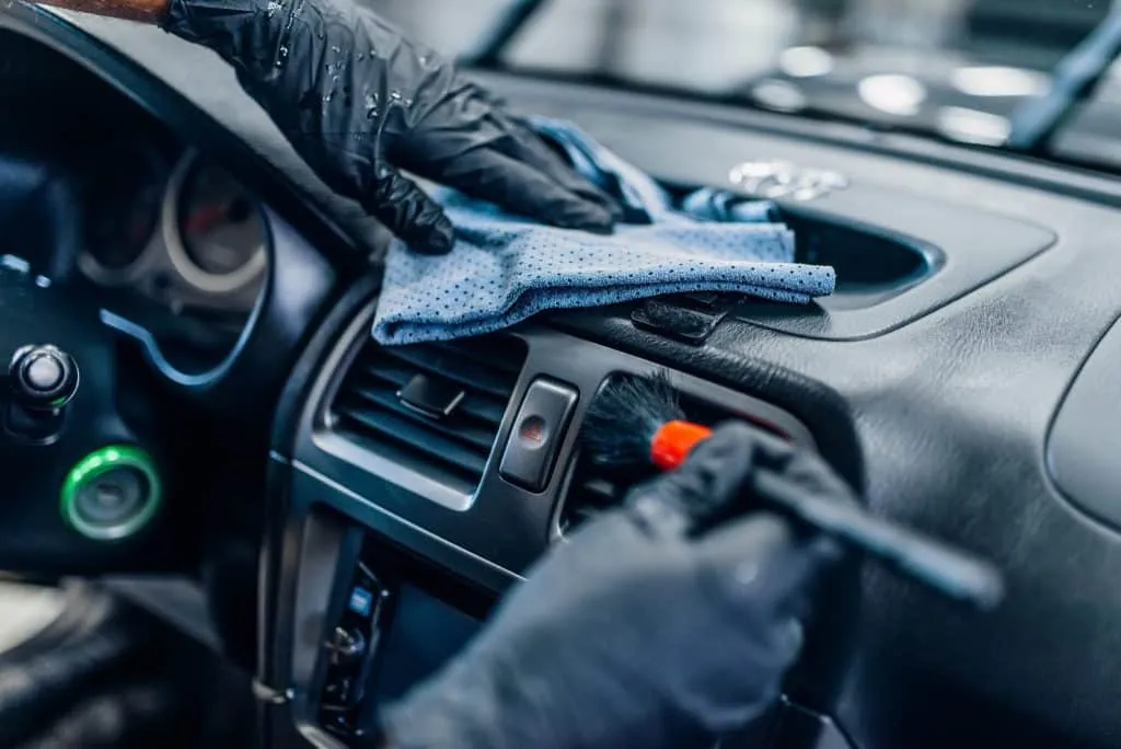 Deep interior cleaning for car seats and dashboard.